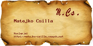 Matejko Csilla névjegykártya