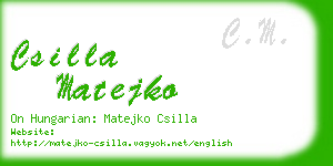 csilla matejko business card